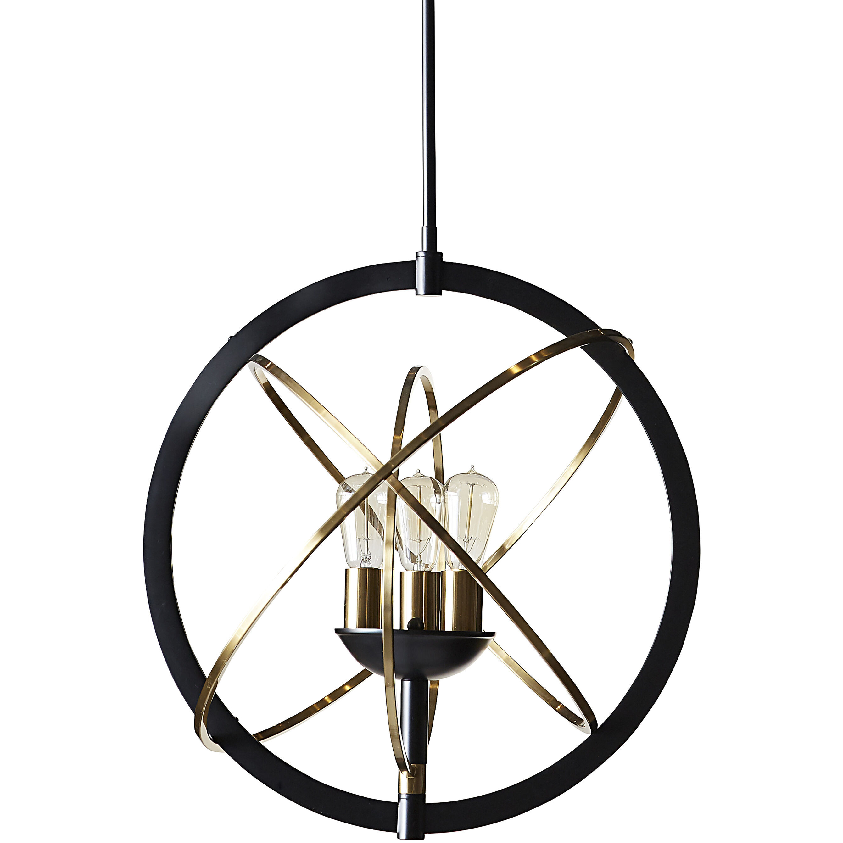 Ayala 3 Light Black / Brass / Black Chandelier Ceiling Light